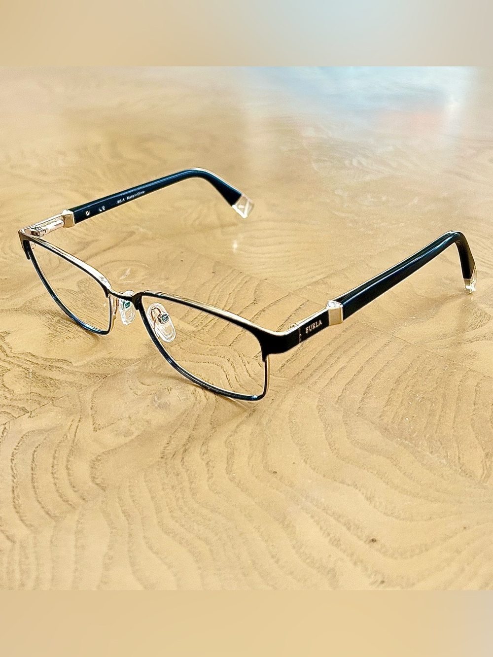 Furla VFU280K COL 0304 Black Gold Metal Frame Eyeglasses 53 15 135 Frame Only